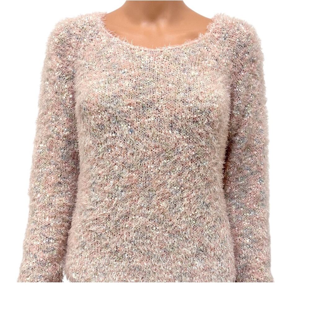 Decree XL mixed fibers fuzzy speckled sweater SP 2384